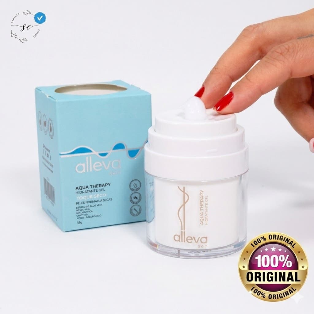 Hidratante Facial Para Pele Seca e Mista Toque Seco Com Aloe Vera Pantenol Alleva Aqua Skin Therapy