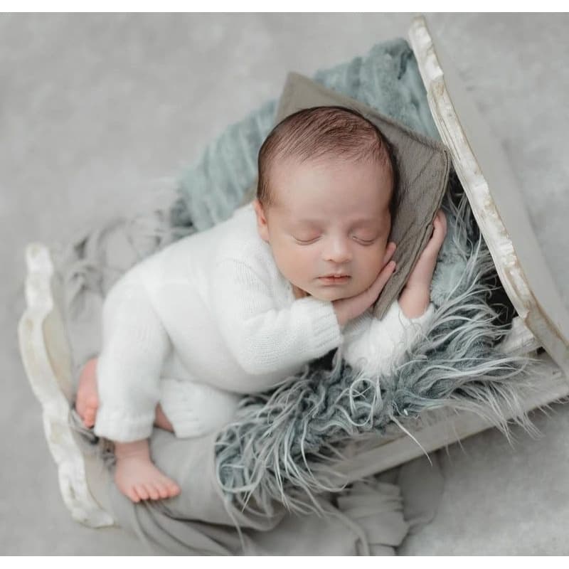 Macacão Newborn Tricô Pés Abertos | Roupa Fotografia Bebê Props Newborn