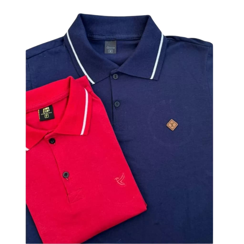 Kit 02 Camisa Gola Polo Masculina 100% Algodão Macia e Confortável.