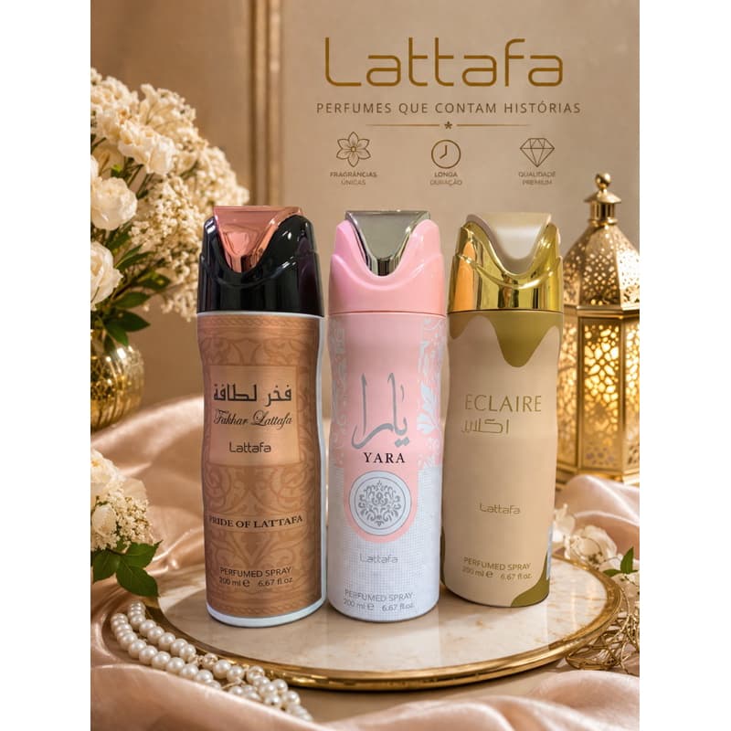 Body Splash árabe Lattafa spray ,Eclaire, KHAMRAH ,ASAD 200ml ETC