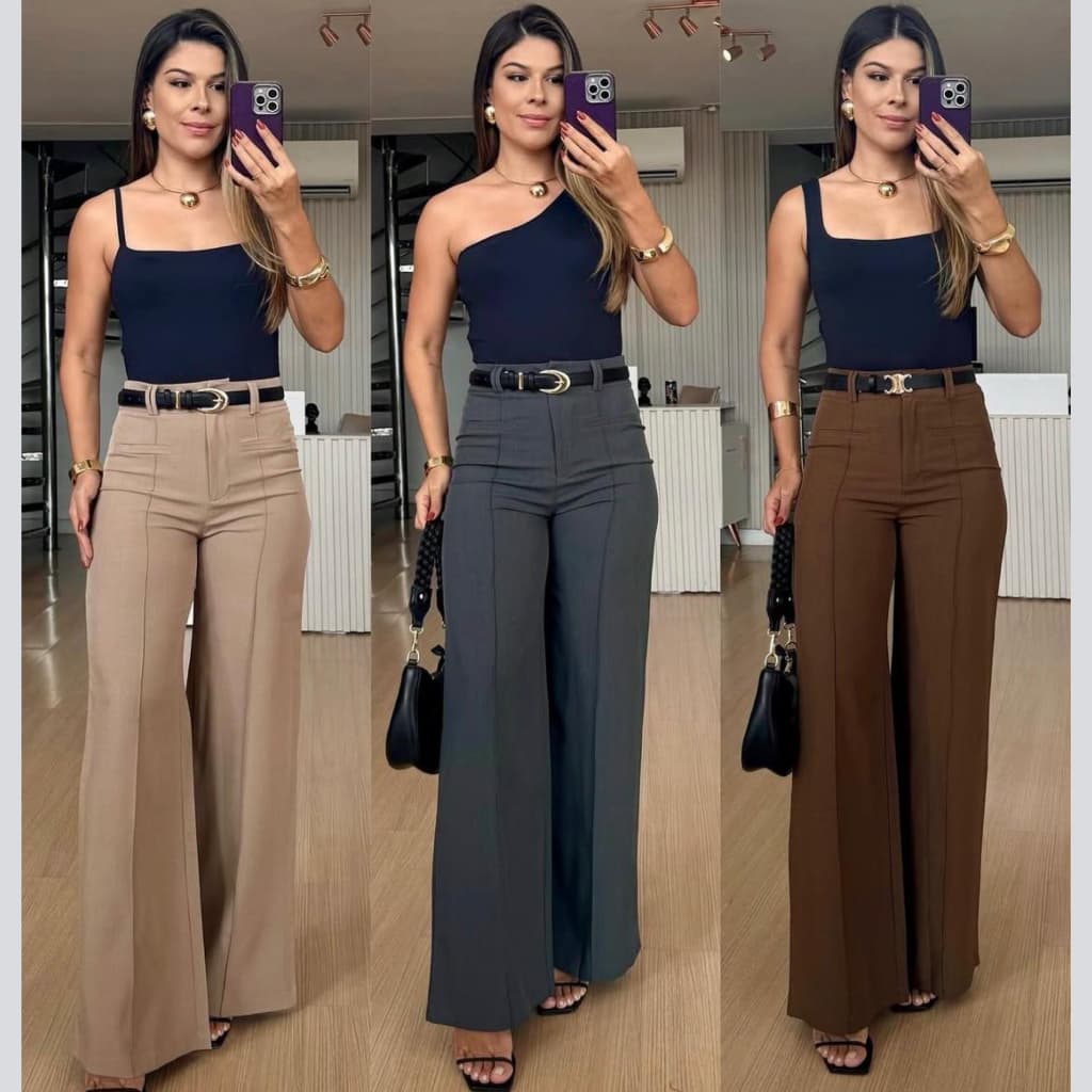 Calça Feminina Luiz Twill com Bolso - Ideal para o Dia a Dia e Festas