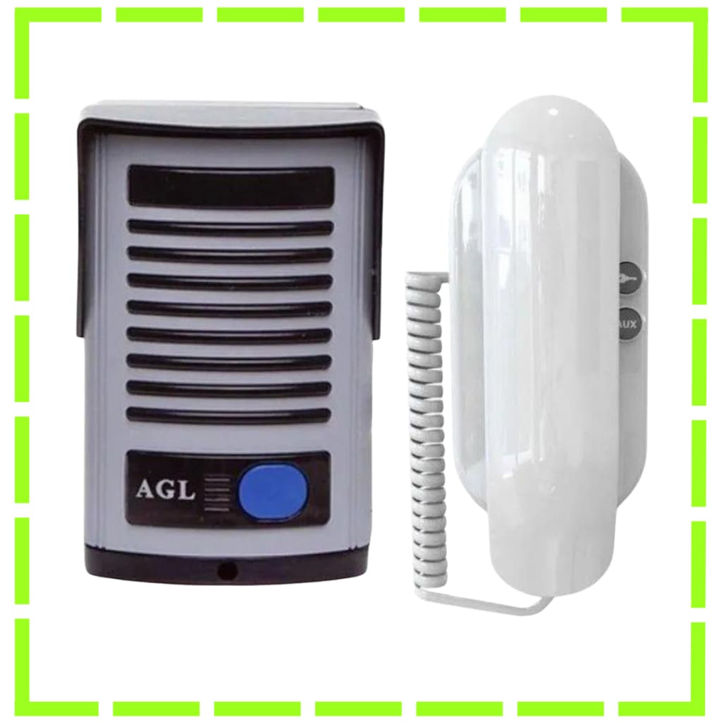 Kit Interfone Porteiro Eletrônico Residencial e Comercial Universal Agl P-10s Bivolt
