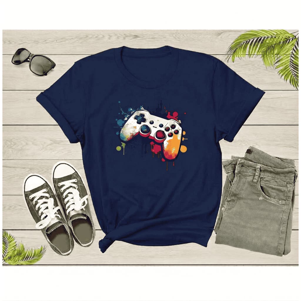 Camiseta Infantil Gamer Controle Remoto Colorido - Roupa de Menino