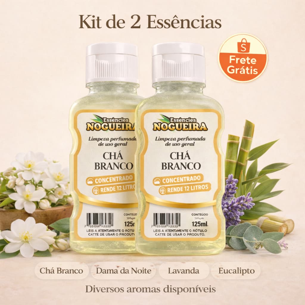 Kit Com 2 Essência Limpador Aromatizante De Ambiente Para Umidificador 125 ml Nogueira