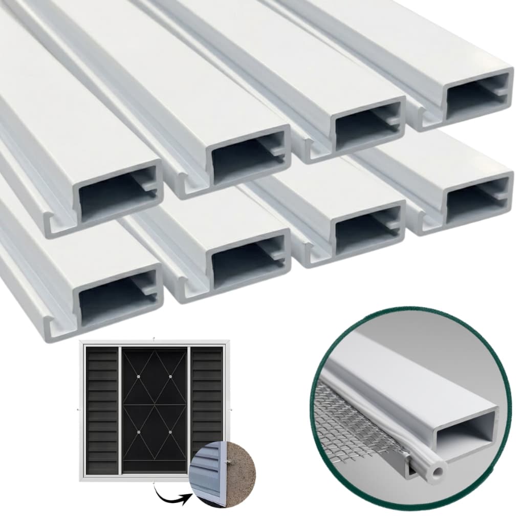 Kit 8 Perfis Tela Mosquiteira Janela Alumínio 1,00m Branco Montante DP009 Estrutura Avulso