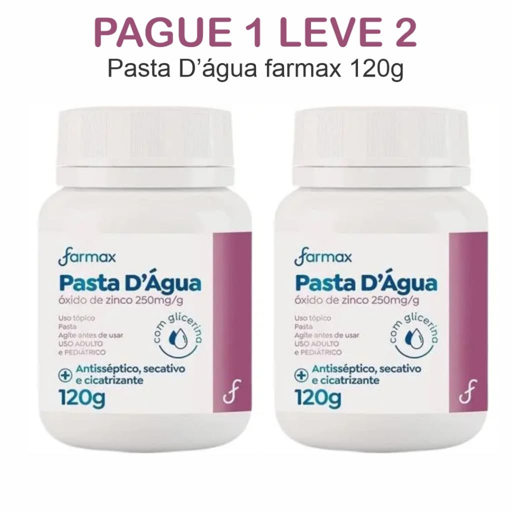 Kit 2 Pasta D'Água Farmax 120g com Glicerina Assaduras