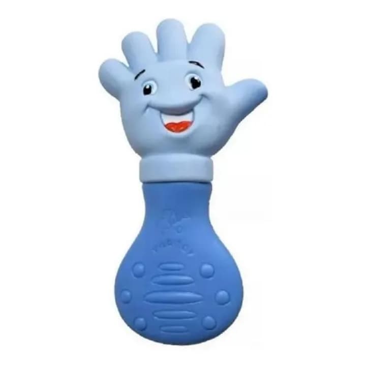 Mordedor Bebê Vila Toy Mãozinha em Silicone Macio e Seguro para Dentição AZUL