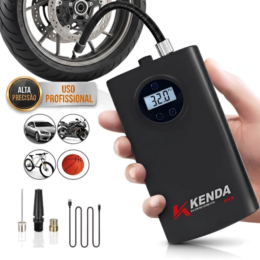Mini Compressor de Ar Portatil Recarregavél Digital USB Calibrador Pneu Envio Imediato