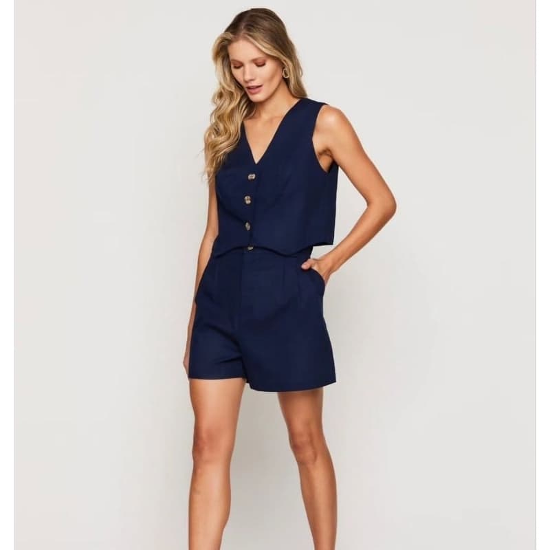 Short Feminino Azul Marinho