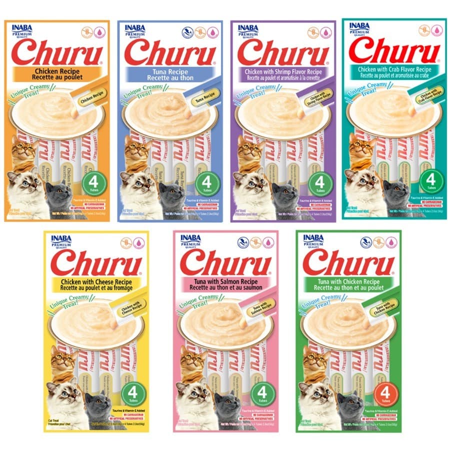 Petisco Gatos Churu 56g - Contém 4 Tubos De 14g Cada Unidade - escolha o Sabor