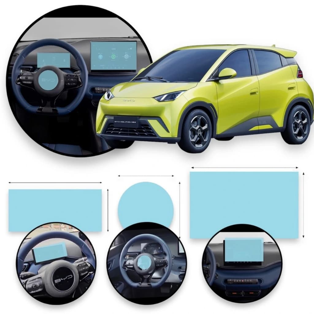 Byd Dolphin Mini Kit Premium Multimídia Volante Velocímetro Películas Hidrogel.