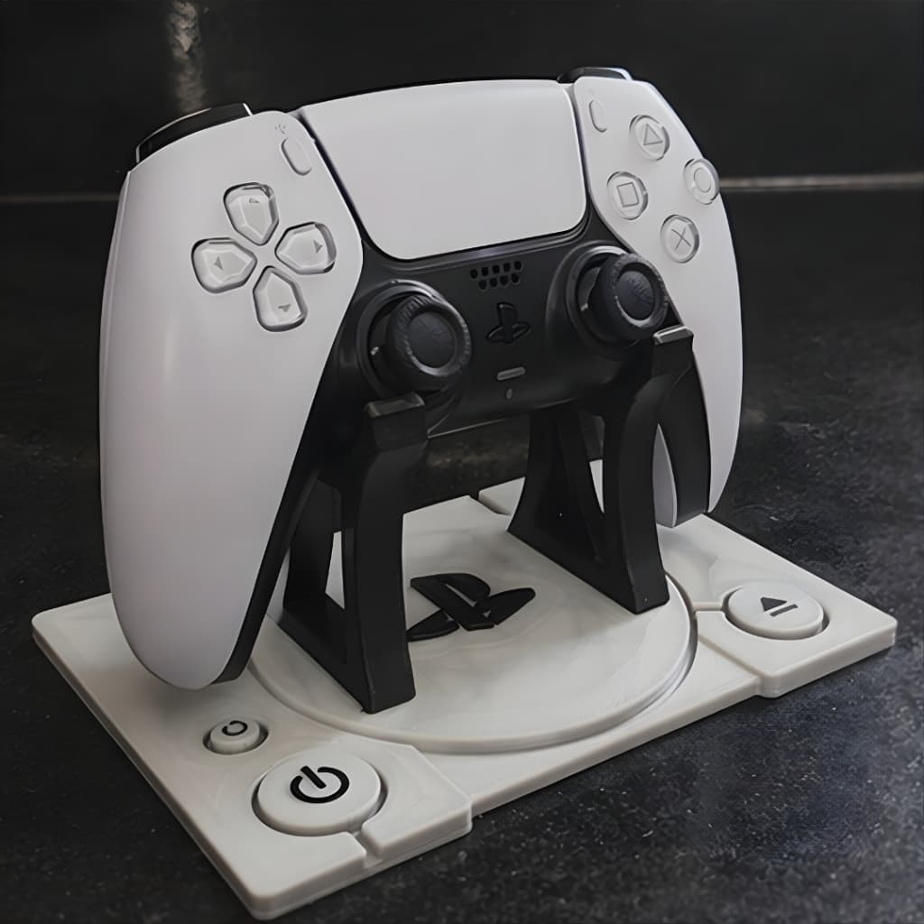 Suporte Stand de Mesa Gamer Para Controle PS5 DualSense - Design Retrô PS1 - Alta Resistência PETG