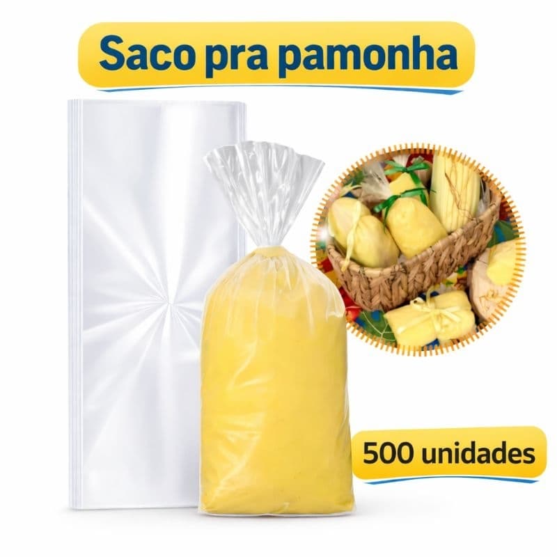 saco plastico para pamonha 9x25 transparente vai ao fogo