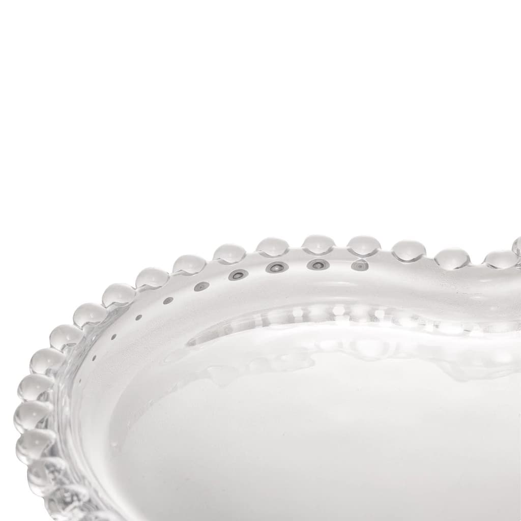 Prato de Cristal Coração - Linha Pearl - 30x25x2 Cm
