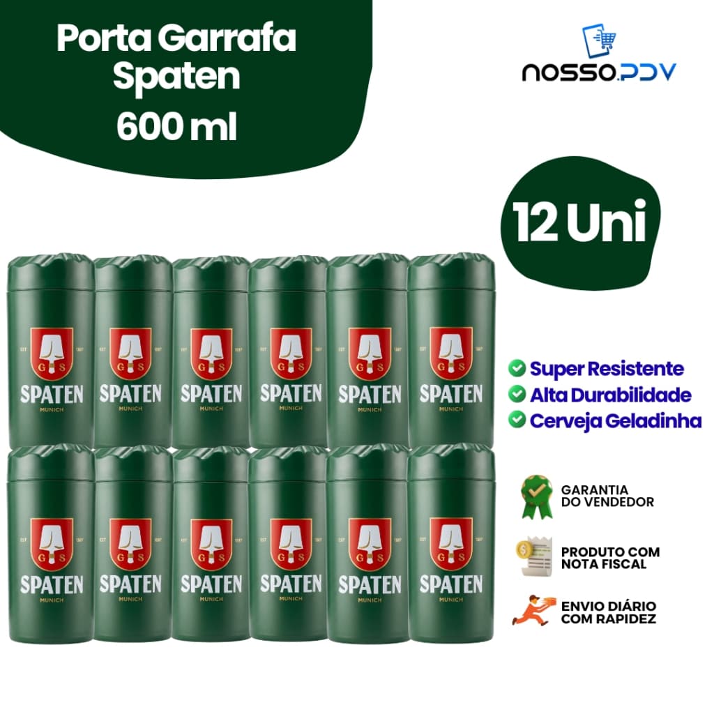Kit 12 Porta Garrafa Térmico Para Cerveja Garrafa 600 ML Spaten Parede Dupla Alta Qualidade Envio Rápido