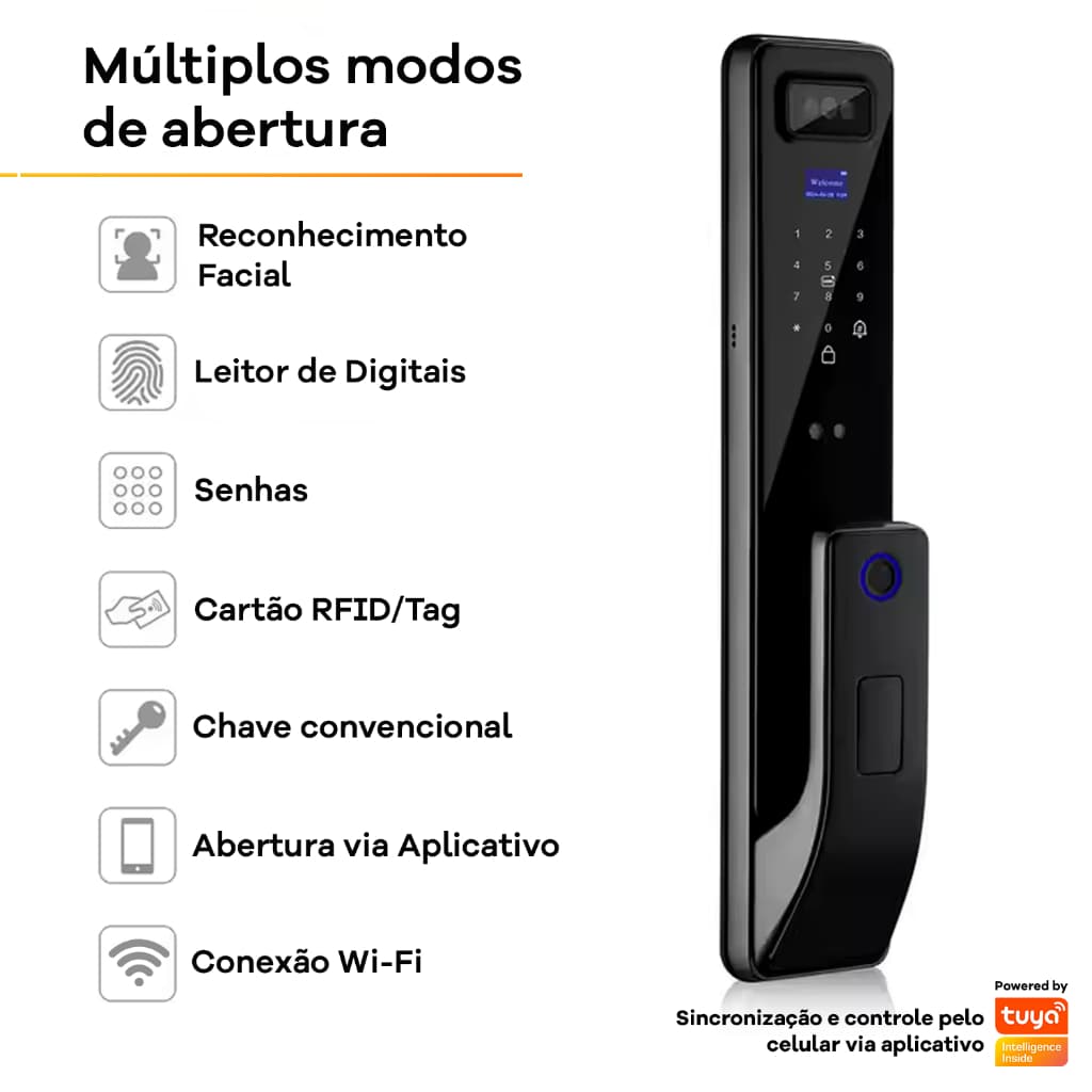 Fechadura Digital Inteligente Controle Pelo Celular Biometria Facial Ideal Airbnb