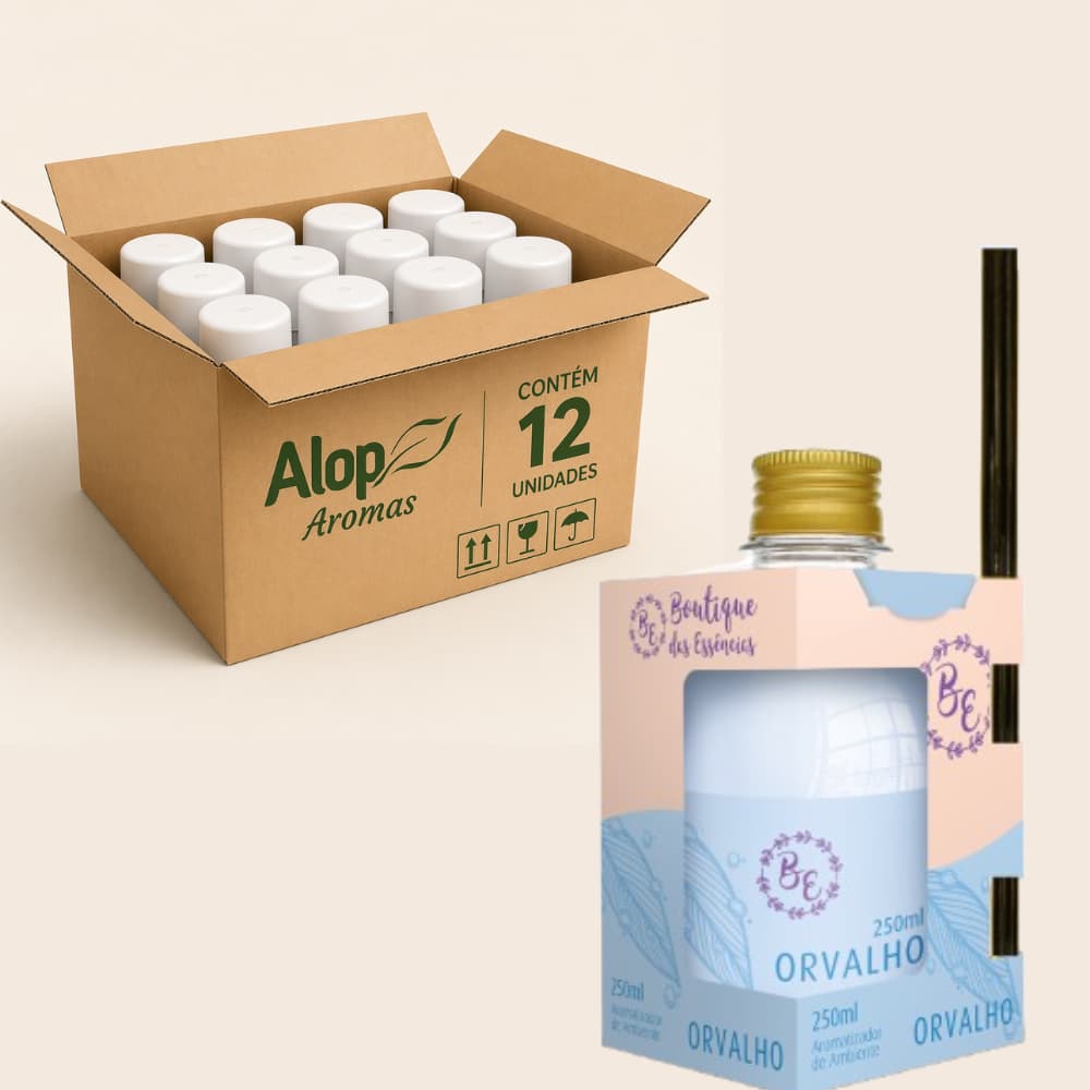 CAIXA com 12 Aromatizadores de ambiente com varetas - ORVALHO