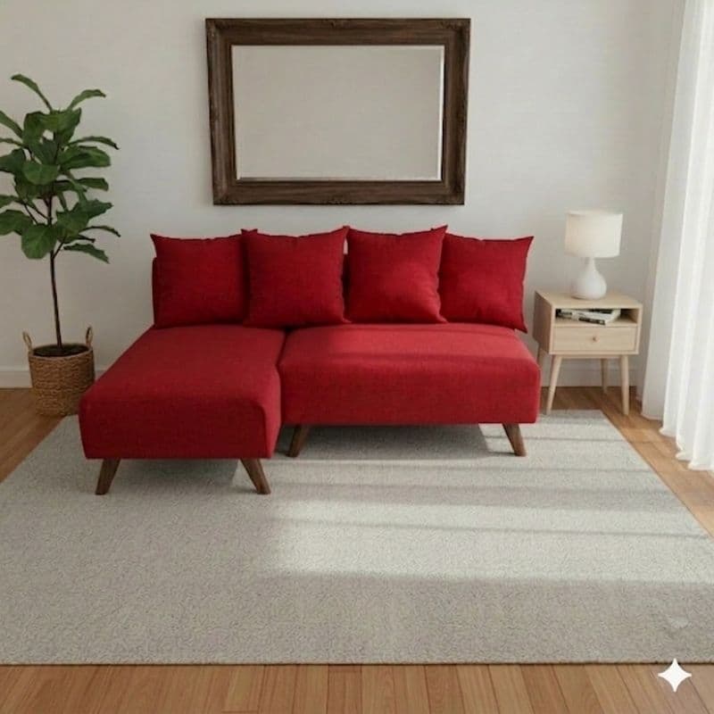 Sofa-cama de 2 lugar moderno com 3 Almofadas 2módulos de Encaixe móveis  decoração escritório Jardim