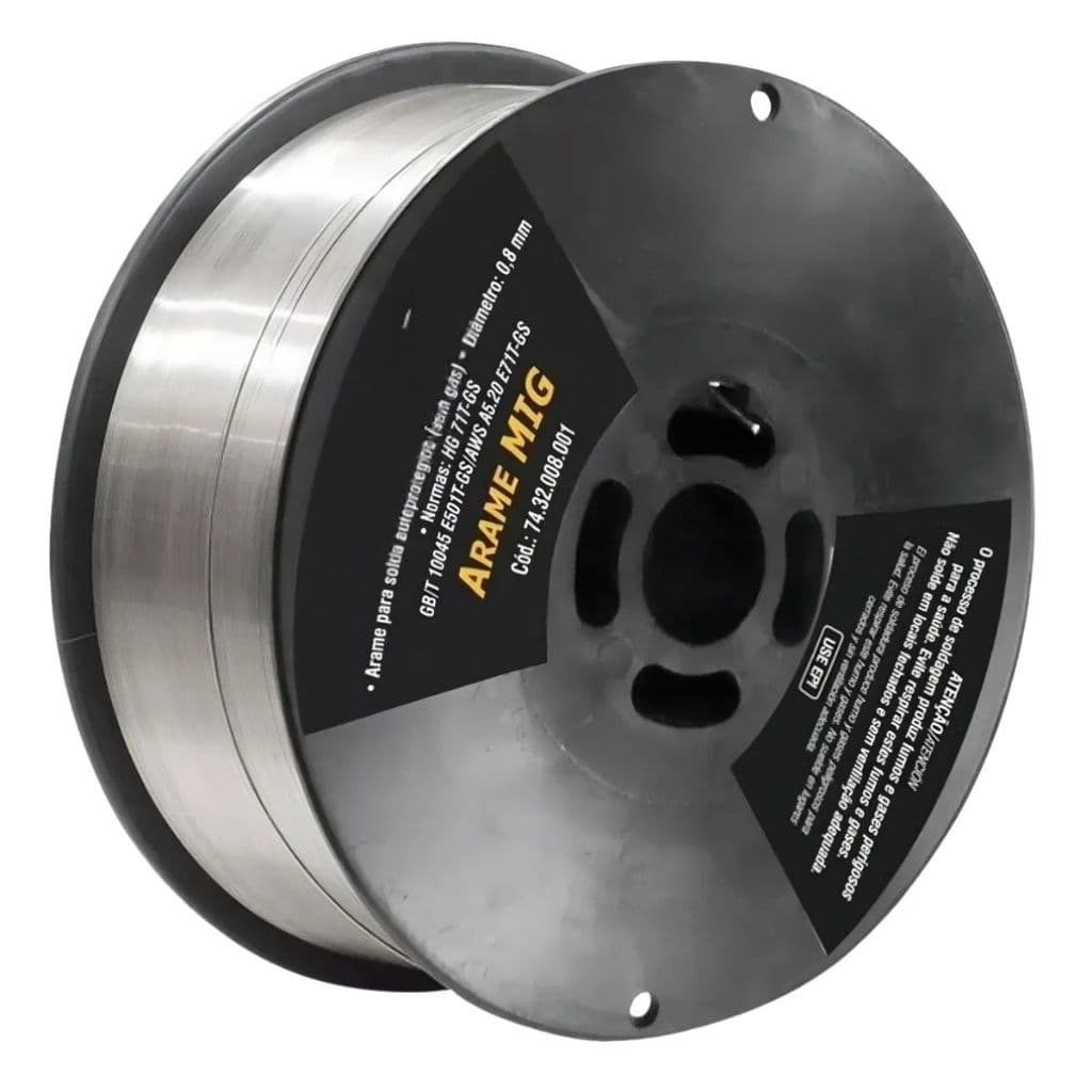Arame de Solda MIG/MAG 0,8mm 1Kg Sem Gás