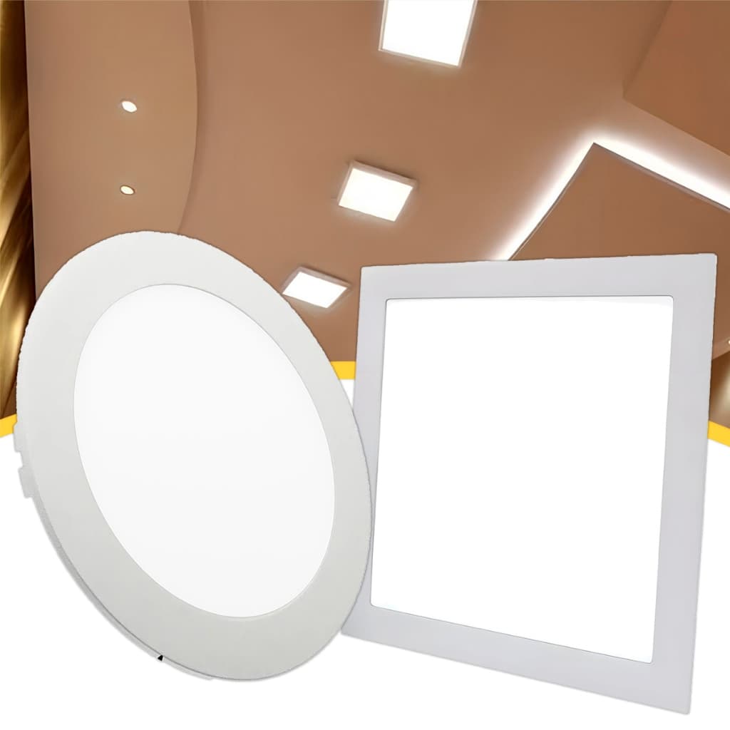 Luminária Painel Led 12W 18W 24W Branco Frio Quente Redondo Quadrado Embutir Sobrepor