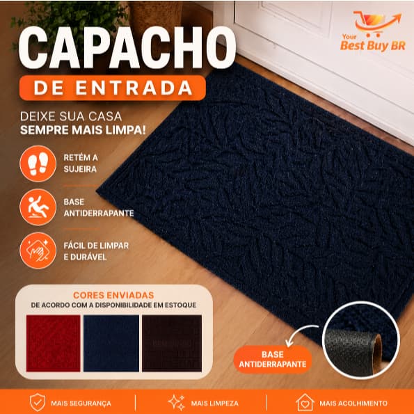 Tapete Capacho Porta Entrada Antiderrapante Lavável 37x57cm Casa Varanda Limpa Decorativo Bem Vindo