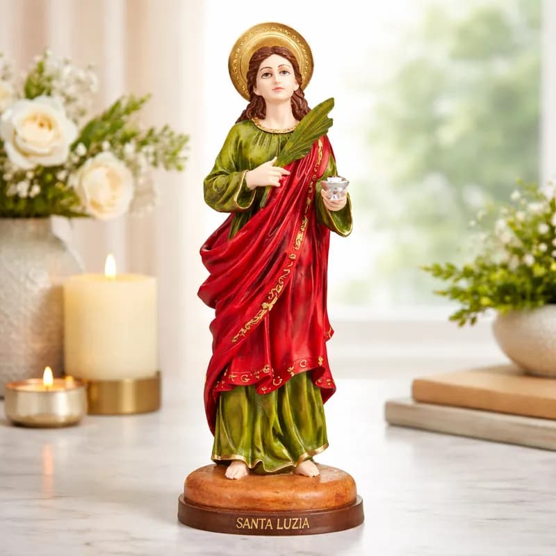 Imagem Santa Luzia 30cm Em Resina Decoração