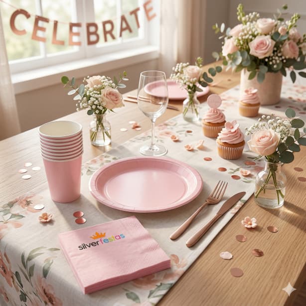 Kit Descartável Papel Copo Prato Guardanapo Biodegradável Festa Aniversário Cores