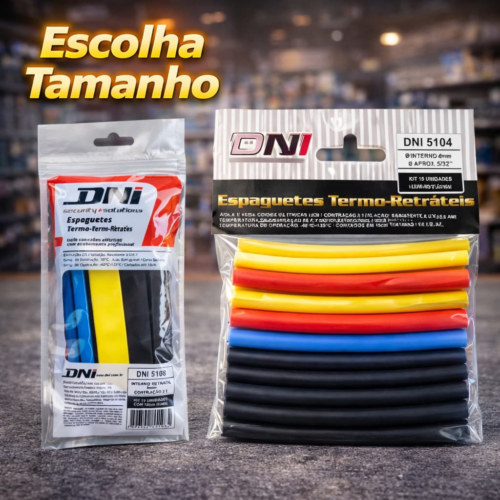 Espaguete Termoretrátil DNI Contração 2:1 Escolha Tamanho Modelo 6 a 20mm