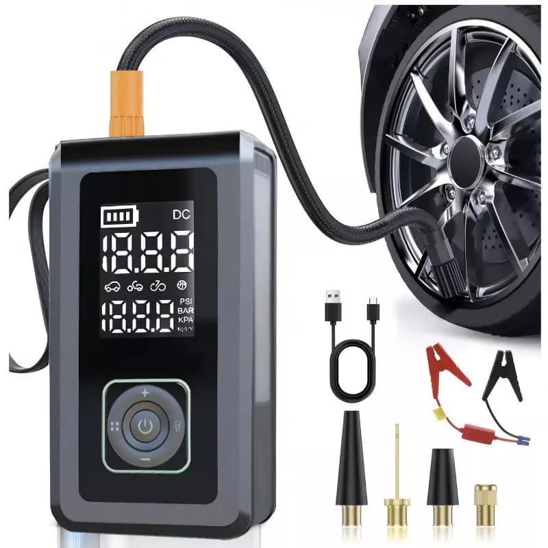 GL&DD Compressor de Ar Portátil Digital Recarregável Inflador Pneu Carro Moto Bike USB LED