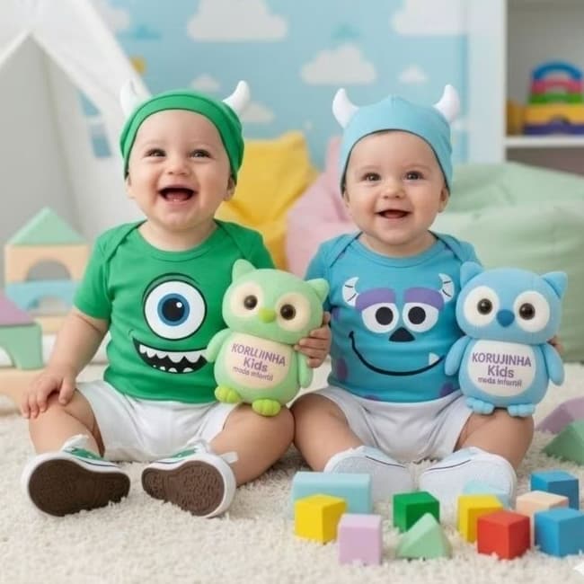Body Bebê Temático Monstros S.A Body Mike Body Sullivan Body Boo Fantasia Mesversário Ítens Opcionais