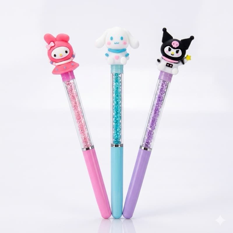 1 Caneta Hello Kitty e Turma Cristal - My Melody, Kuromi ou Cinnamoroll