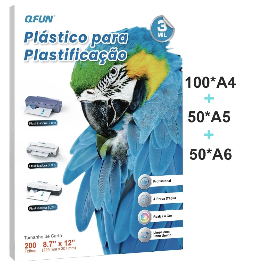Polaseal Plástico A4 A5 A6 200 Folhas Plástico Para Plastificação Com Brilho Pouch Film Protege Documentos e Fotos