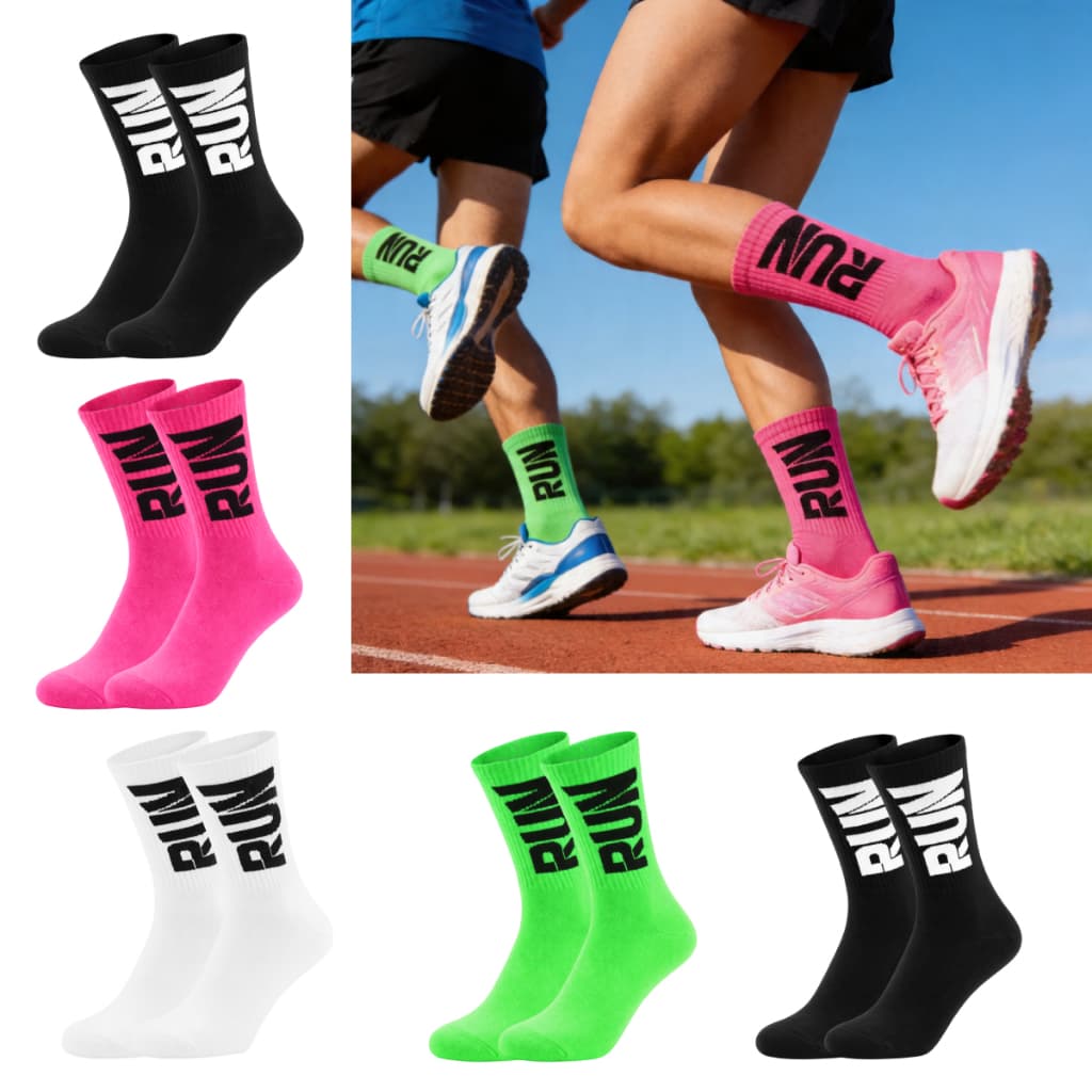 Kit 3 Pares Meias Corrida Run Poliamida Cano Alto Caminhada Esportiva Cores Vibrantes Unissex