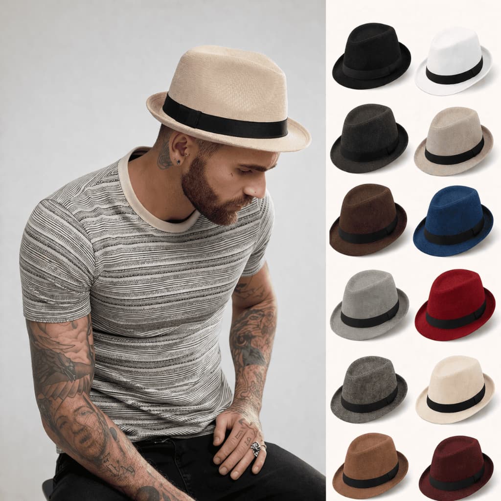 Chapéu Panamá Social Retrô Fedora Gangster Antigo Clássico Praia Eventos Carioca Italiano Masculino Feminino Máfia