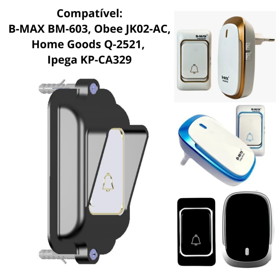 Proteção para Campainha Eletrônica - B-MAX BM-603, Obee JK02-AC, Home Goods Q-2521, Ipega KP-CA329 - reforçada