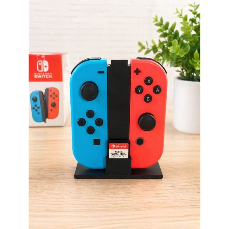 Suporte para Joy-Con Nintendo Switch + Porta Cartucho – Organizador de Controle Dock Base Gamer