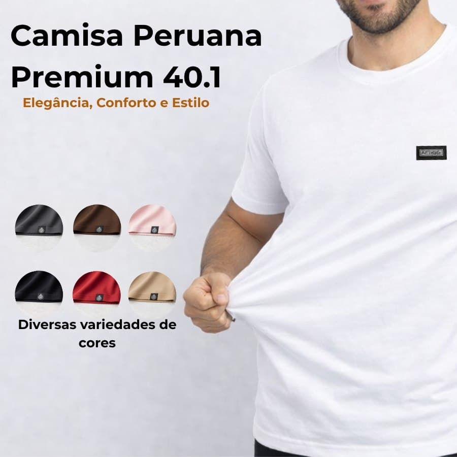 Camiseta Peruana Elástica com Elastano Pima 40.1