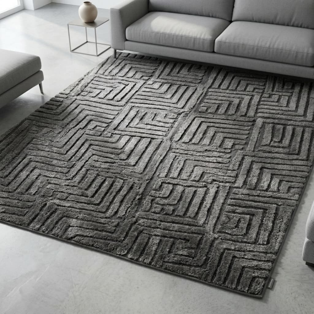Tapete Moderno Peludo 1,40x2,00 Versátil Sala Quarto Aconchegante Base Antiderrapante Fácil Limpar