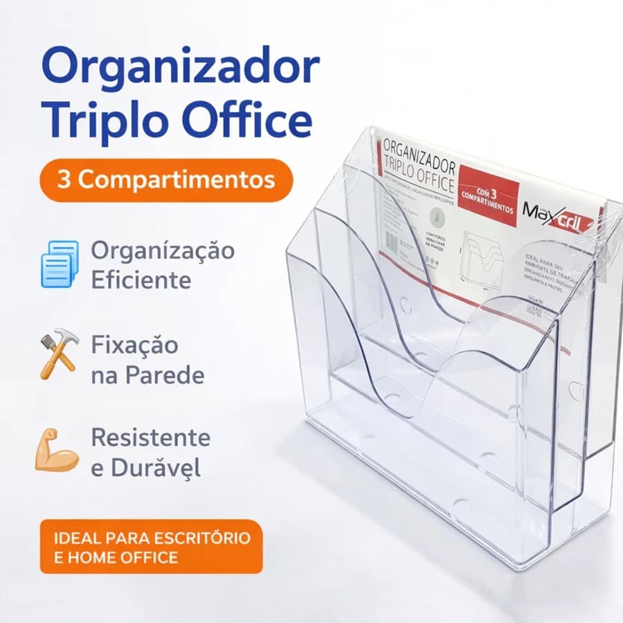Porta documentos organizador triplo office suporte monitor e notebook