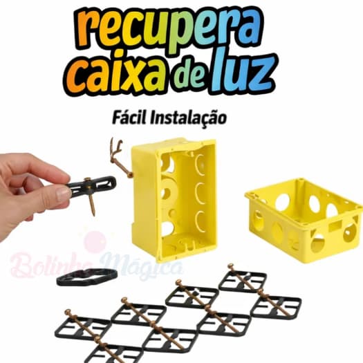 Kit Recupera Repara Caixinha De Luz Reforçado Material Resistente Tomada Interruptor Elétrico