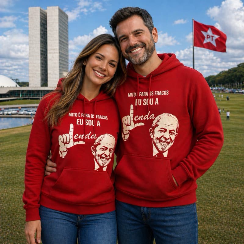 MOLETOM EU SOU A LENDA Lenda Lula Moletom Unissex PT Presidente Lula Edição Limitada Vermelho