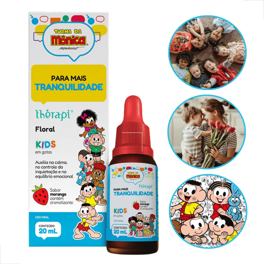 Floral de Bach Kids Turma da Monica Tranquilidade Sabor Morango 20ML Thérapi