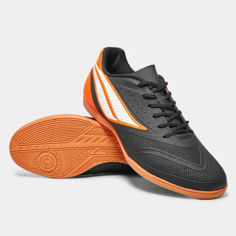 Chuteira Penalty Futsal Futebol Salão Quadra Original Laranja Resistente Queima de Estoque