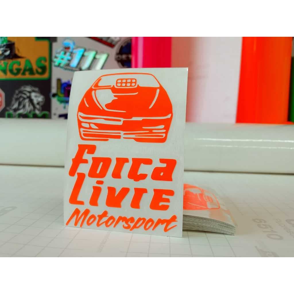 1un Adesivo Força Livre 13x9,5cm Original Laranja Fluorescente