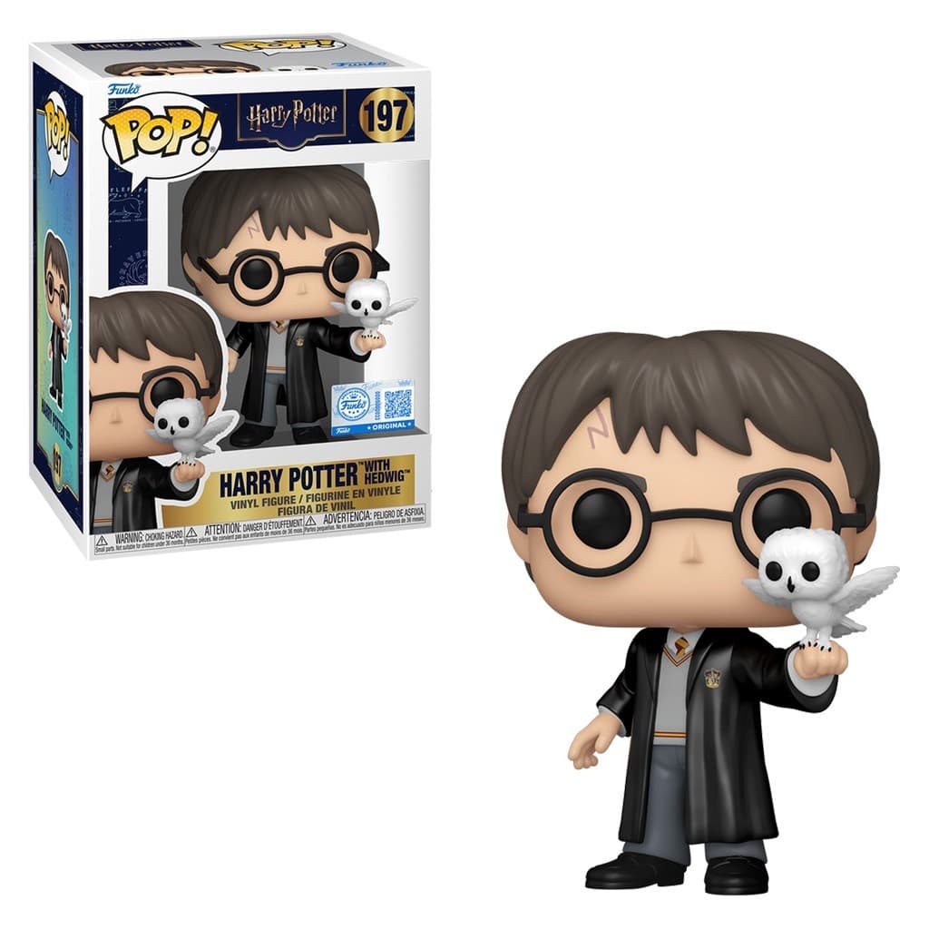 FUNKO POP HARRY POTTER 20TH HARRY POTTER WITH HEDWING EX 197 NOVO ORIGINAL