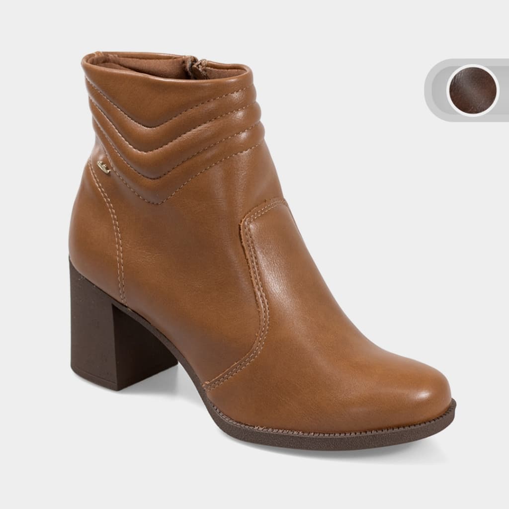 Bota Feminina Dakota Bico Redondo Cano Curto Salto Alto Bloco D2721