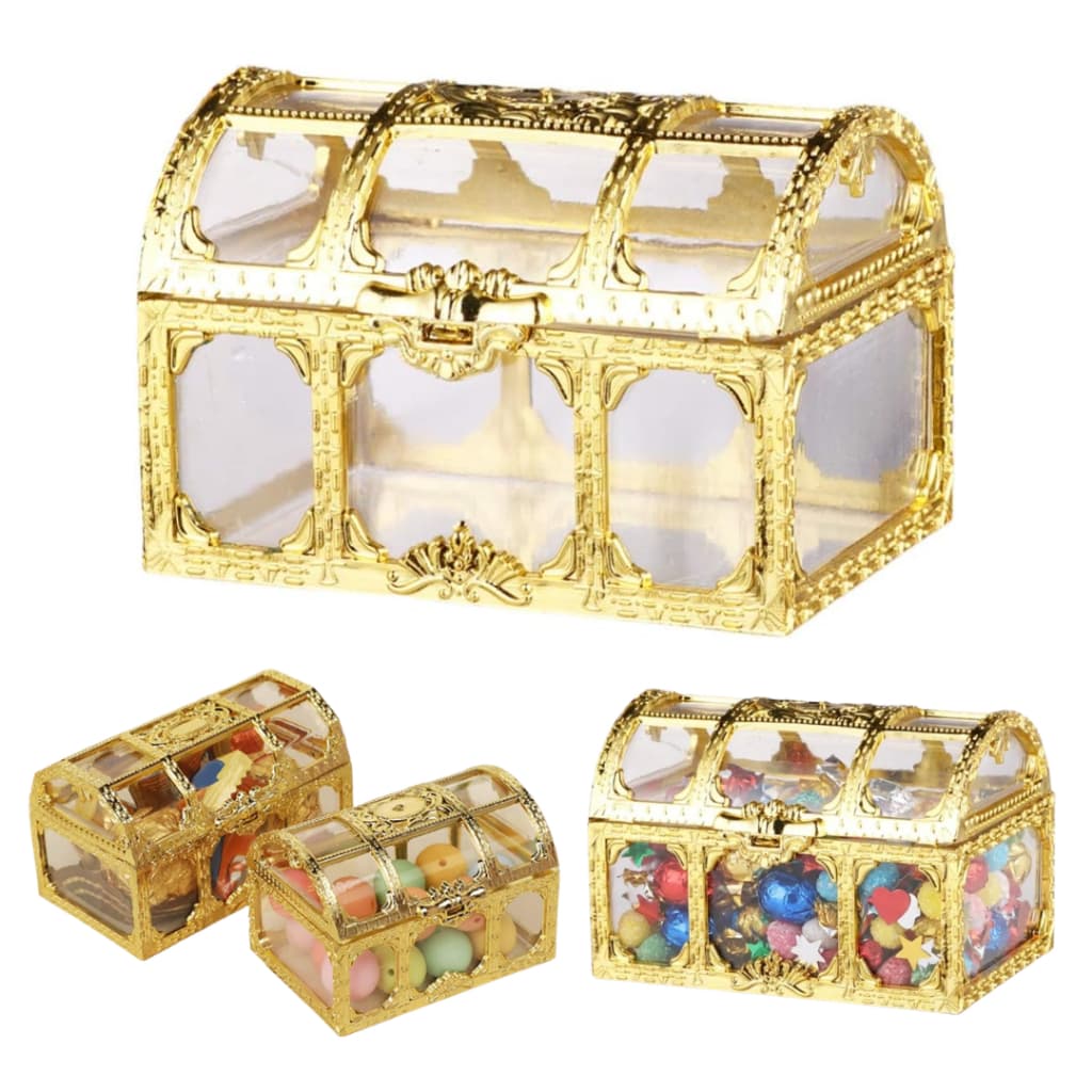 Kit 10 15 20 Mini Baú Dourado Baleiro para Lembrancinha Festa Casamento