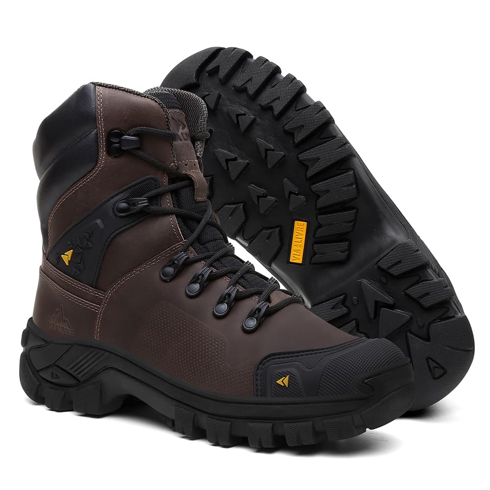 Bota Masculino Feito Em Couro Premium Reforcado Com Solado Tratorado Emborrachado Anti derrapante Otimo Para Motoqueiro