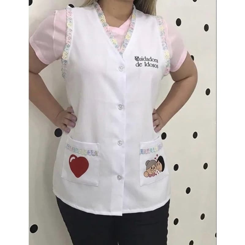 Avental Jaleco Feminino - Para Cuidadora de Idosos