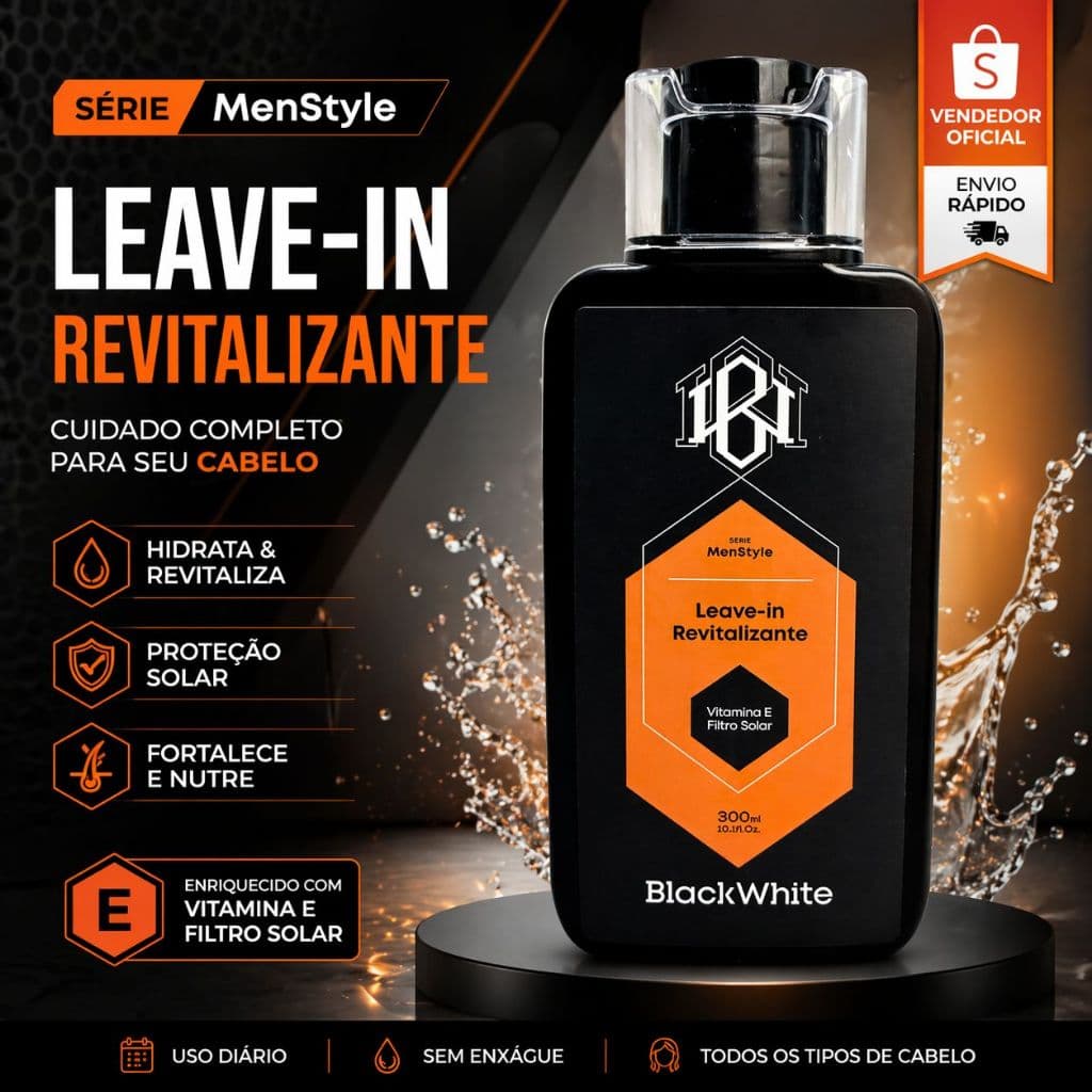 Black White Leave-in Revitalizante Capilar Anti Frizz Finalizador 300ml